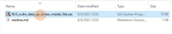 Open the file 00.0_scdm_data_qa_review_master_file.sas